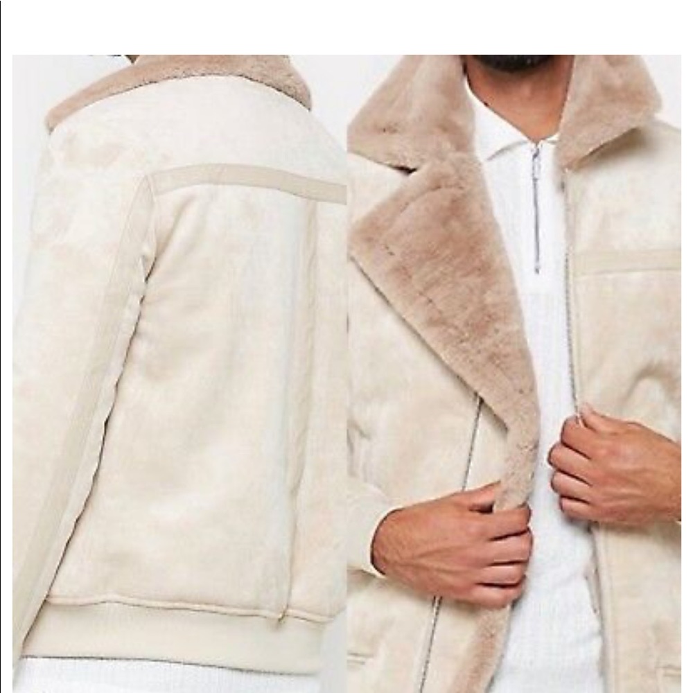 Maniere De Voir shearling bomber jacket